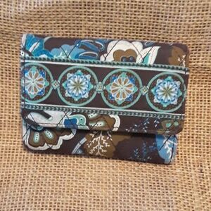 Vera Bradley wallet brown and aqua.